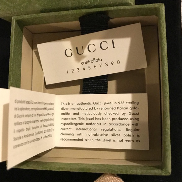 Authentic Gucci Trademark Logo .925 Sterling Silver Round Stud Earrings - Picture 10 of 15